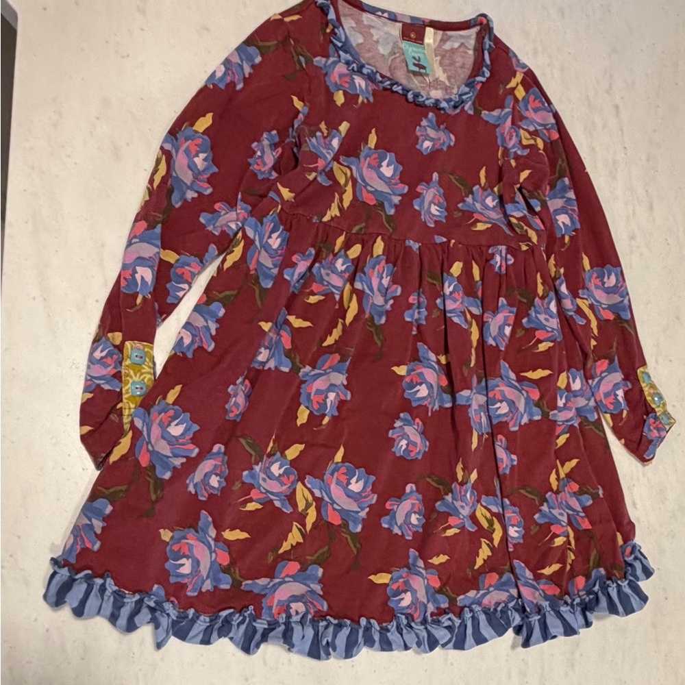Matilda Jane Maroon & Blue Floral Dress